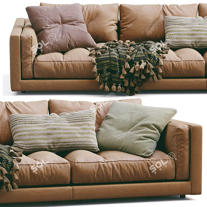 Luxury Leather Sofa Modern Design 3D model image 3