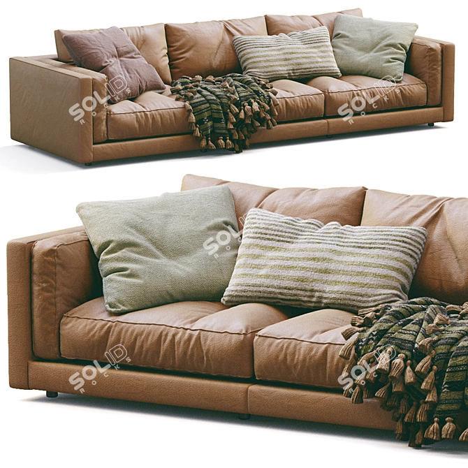 Luxury Leather Sofa Modern Design 3D model image 5