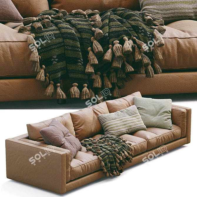 Luxury Leather Sofa Modern Design 3D model image 7