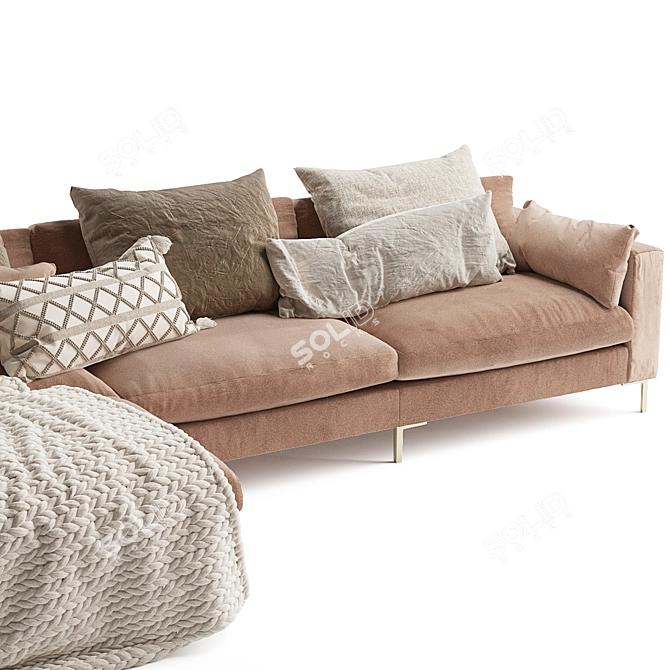 Contemporary 4-5 Seater Sofa Set 3D model image 2