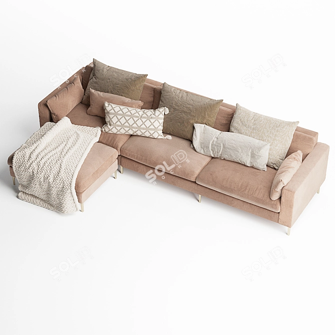 Contemporary 4-5 Seater Sofa Set 3D model image 3