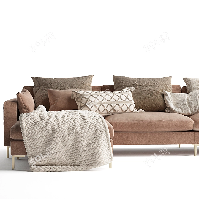 Contemporary 4-5 Seater Sofa Set 3D model image 5