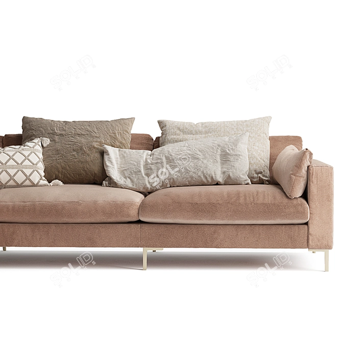 Contemporary 4-5 Seater Sofa Set 3D model image 6