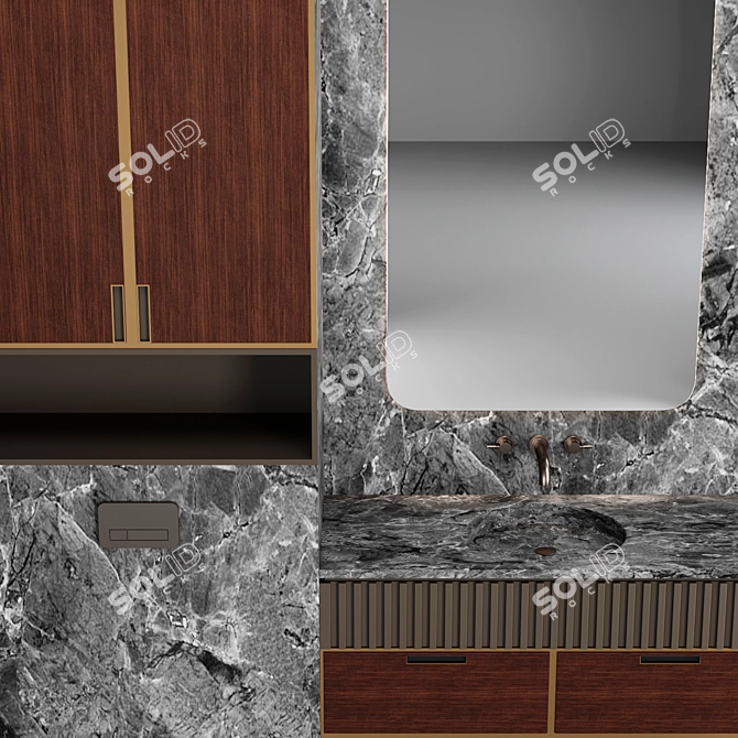 Modern Bathroom Vanity Set 3D model image 3