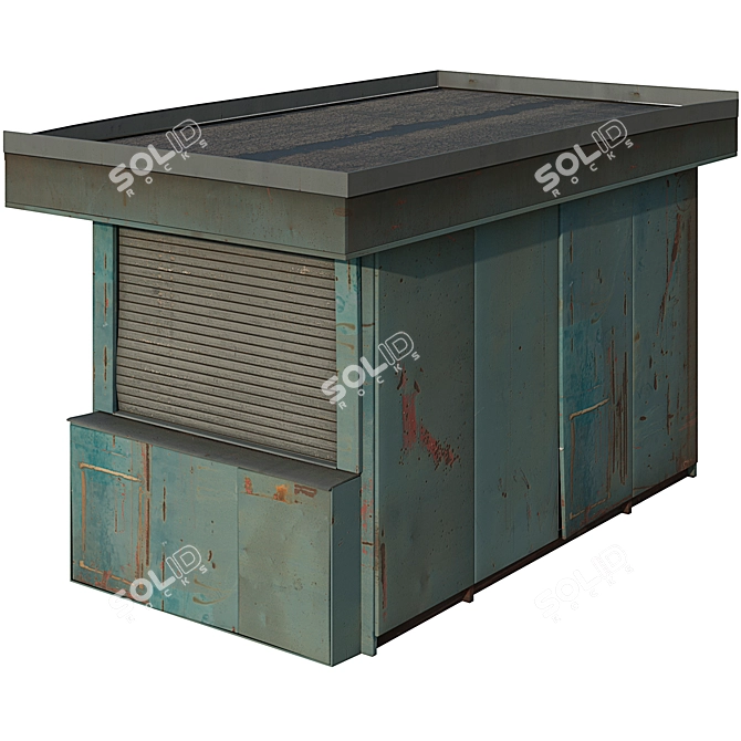 Vintage Kiosk Low Poly Pack 3D model image 2