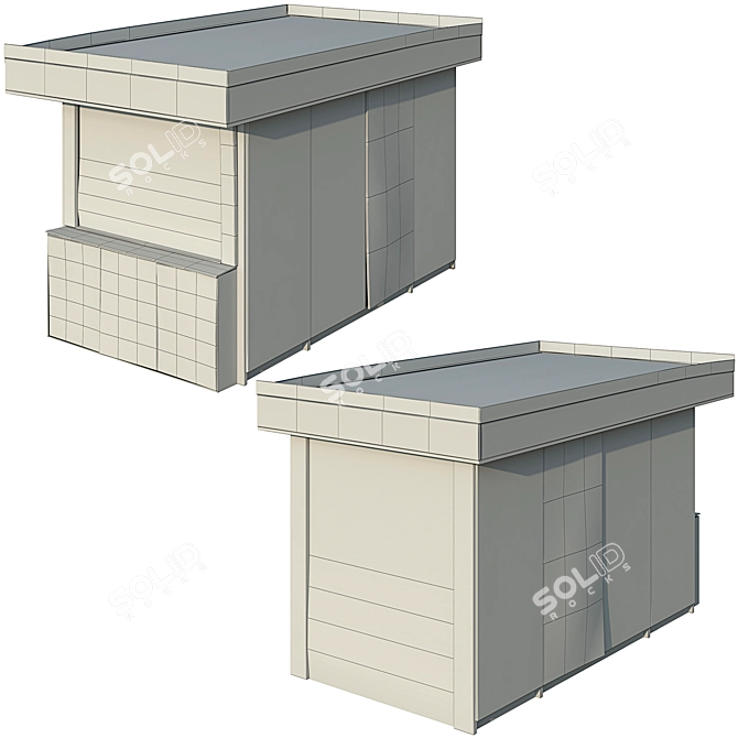 Vintage Kiosk Low Poly Pack 3D model image 6