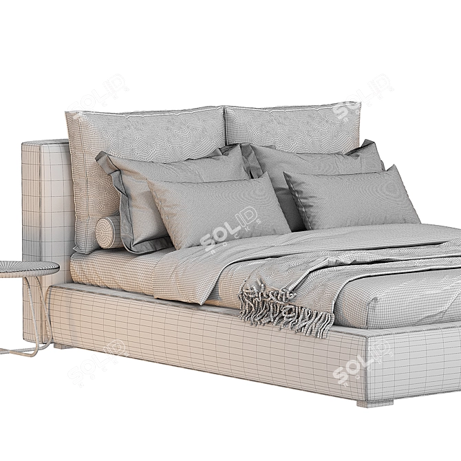 Luxury RH Cloud Platform Bed 3D model image 4