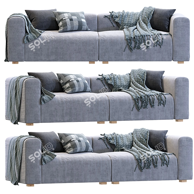 Minimalist Hay Mags Sofa Set 3D model image 1