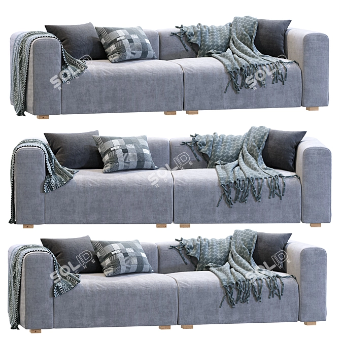 Minimalist Hay Mags Sofa Set 3D model image 2