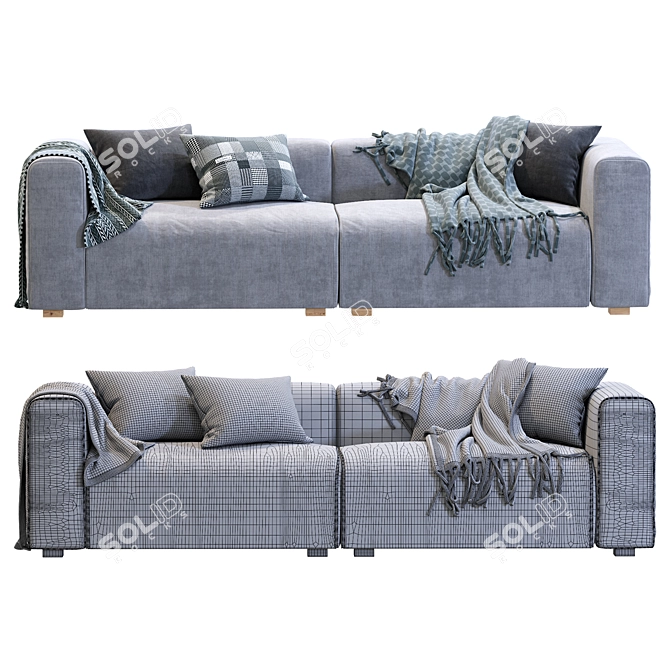 Minimalist Hay Mags Sofa Set 3D model image 4