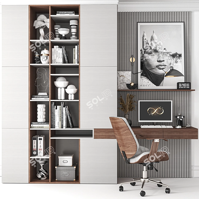Modern Office Furniture Set 3D model image 1