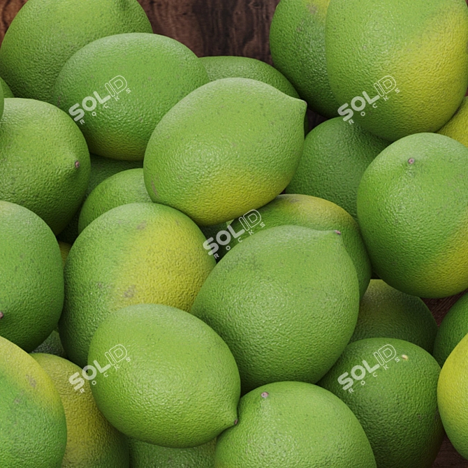 Handcrafted Wooden Bowl with Citrus 3D model image 4