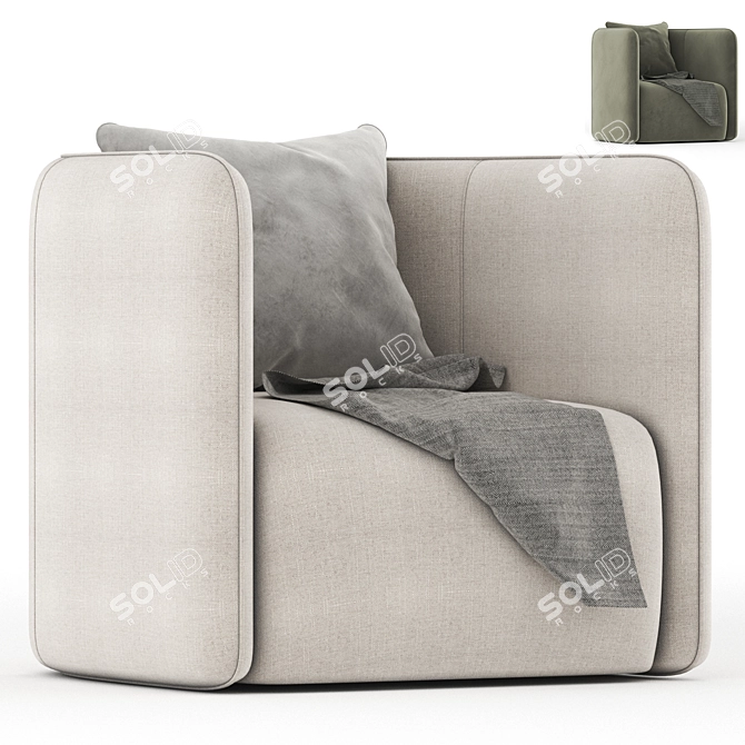 Contemporary Fauteuil Coso Armchair 3D model image 1
