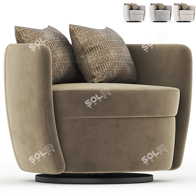 Bellagio Swivel Armchair 3D Model 3D model image 1