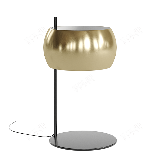 Modern Black Brass Table Lamp 3D model image 1