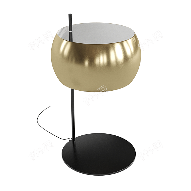 Modern Black Brass Table Lamp 3D model image 3