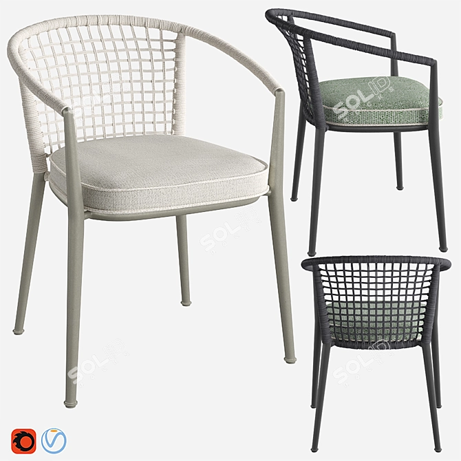 Erica '19 Outdoor Chair 61x60x75 cm 3D model image 1