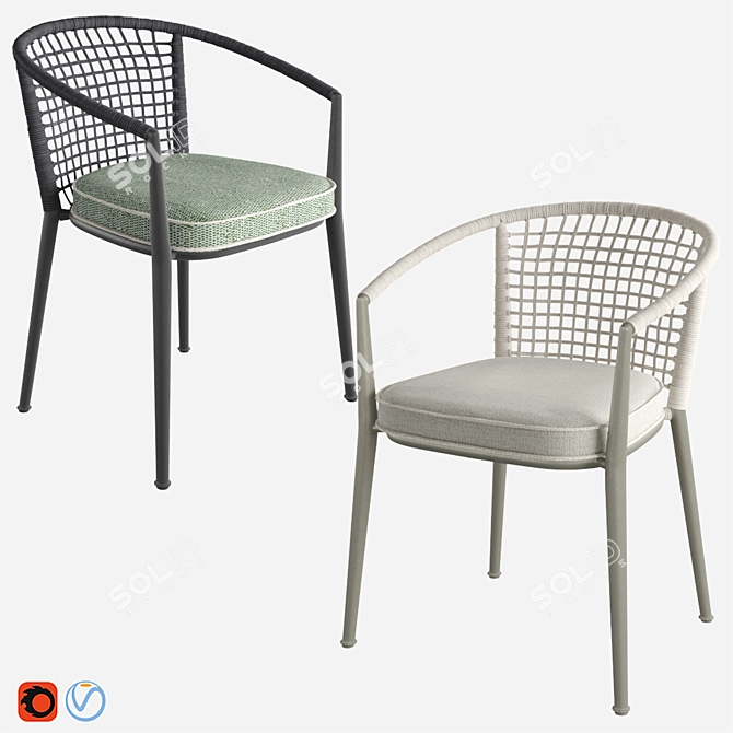Erica '19 Outdoor Chair 61x60x75 cm 3D model image 2