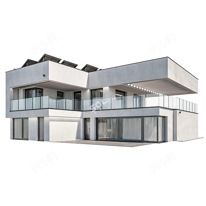 Modern House 3D Model Kit 3D model image 17