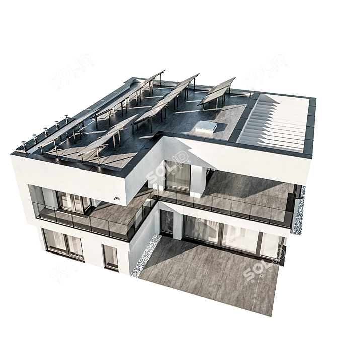 Modern House 3D Model Kit 3D model image 19