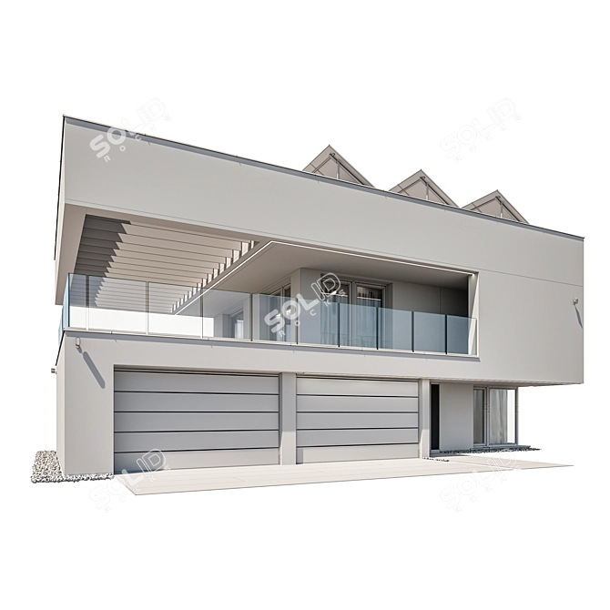 Modern House 3D Model Kit 3D model image 22