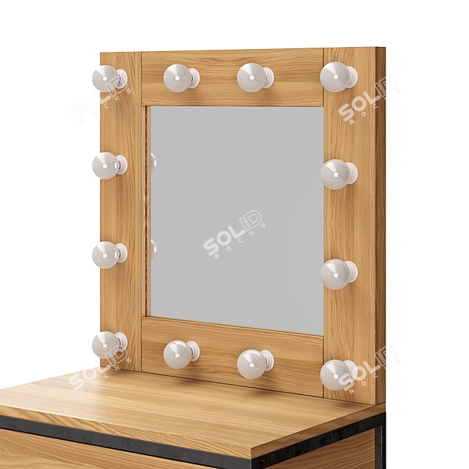 Makeup Vanity Table with Mirror 3D model image 2