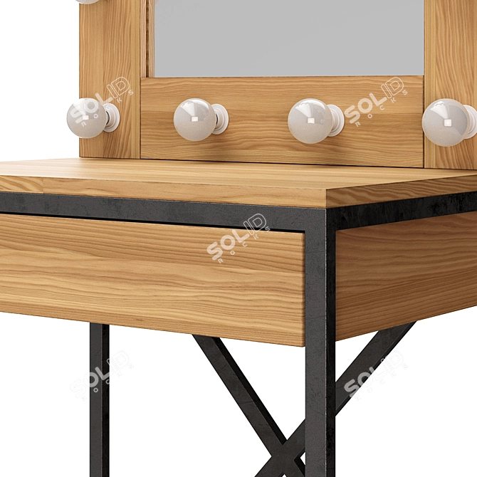 Makeup Vanity Table with Mirror 3D model image 3