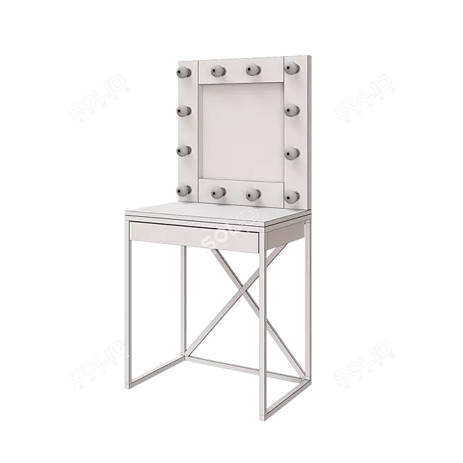 Makeup Vanity Table with Mirror 3D model image 4