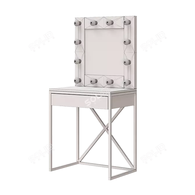 Makeup Vanity Table with Mirror 3D model image 5