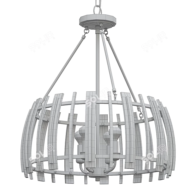 Bronze Circular Pendant Light 3D model image 2