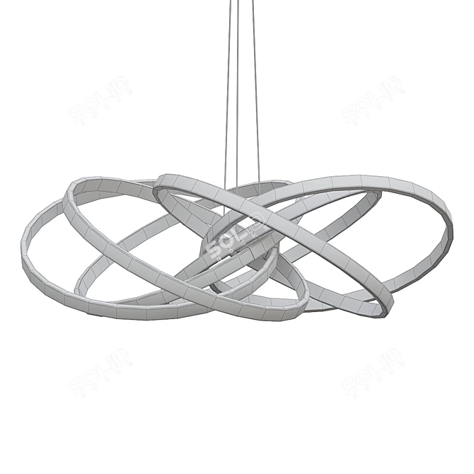 Galactic Spiral LED Pendant 3D model image 2