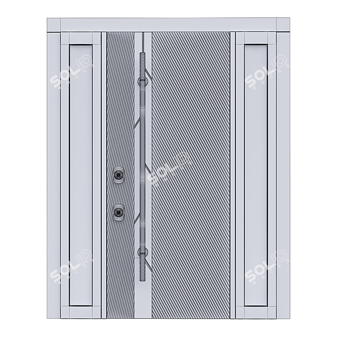 Modern Entrance Door 1779mm Black 3D model image 4