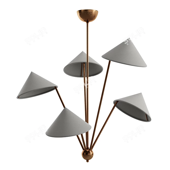 Amber Lewis Mantis Chandelier: Retro-Modern 3D model image 4