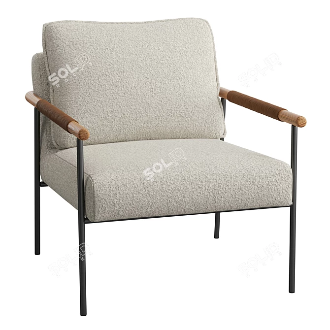 Contemporary Boucle Atticus Armchair 3D model image 6