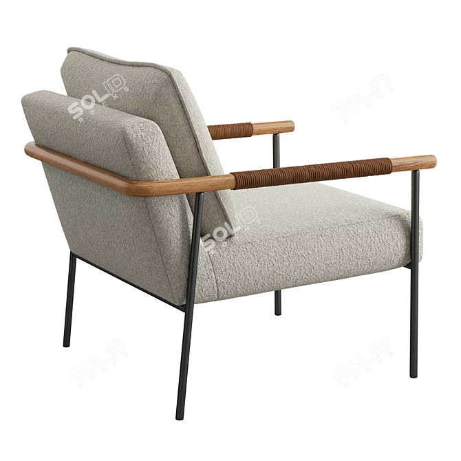 Contemporary Boucle Atticus Armchair 3D model image 1