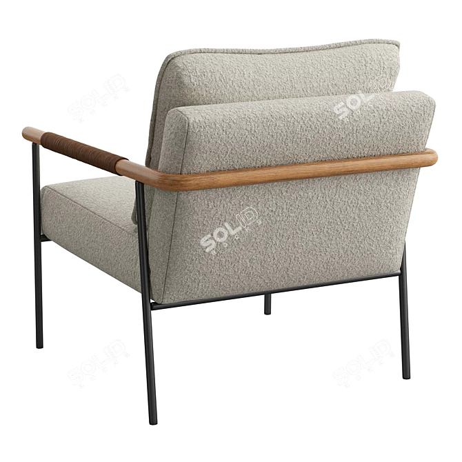 Contemporary Boucle Atticus Armchair 3D model image 2