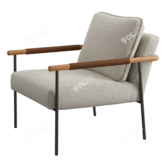 Contemporary Boucle Atticus Armchair 3D model image 3