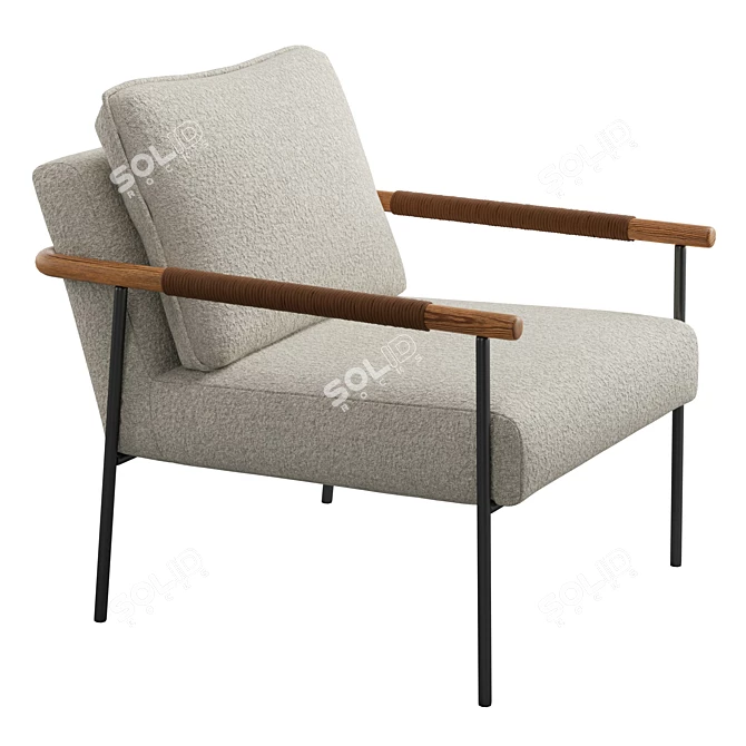 Contemporary Boucle Atticus Armchair 3D model image 4