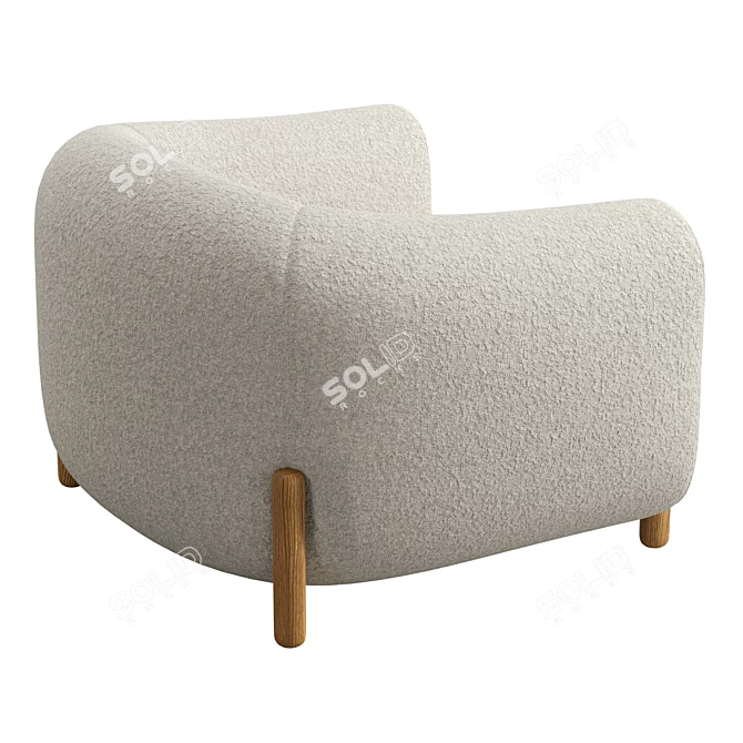 Boucle Textured Mermont Chair 3D model image 3