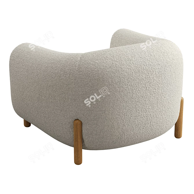 Boucle Textured Mermont Chair 3D model image 4