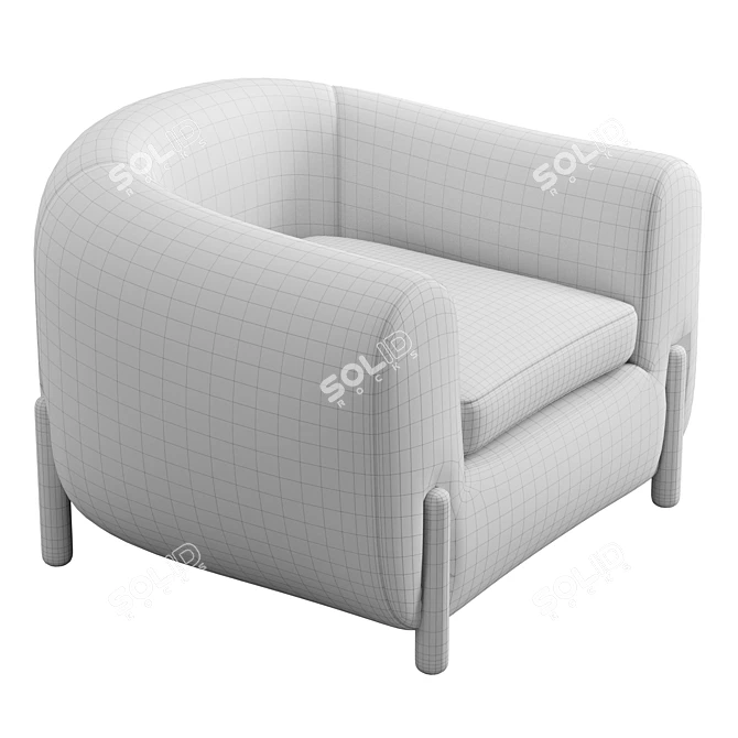 Boucle Textured Mermont Chair 3D model image 6