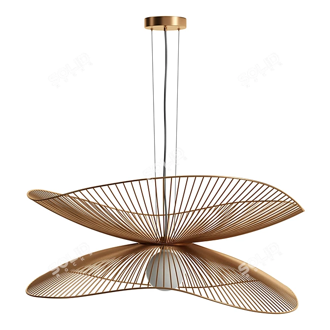 Elegant Libellule Pendant Light 3D model image 1