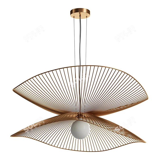 Elegant Libellule Pendant Light 3D model image 3