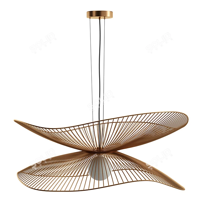Elegant Libellule Pendant Light 3D model image 4