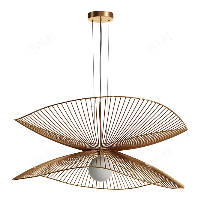 Elegant Libellule Pendant Light 3D model image 5