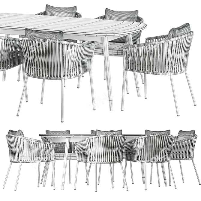 Contemporary Dining Set, Modern Design 3D model image 3