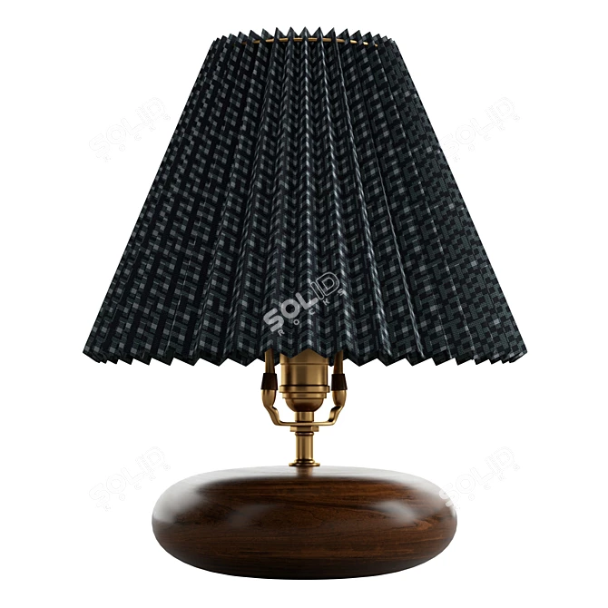 Elegant Wood Lamp Base 3D model image 1