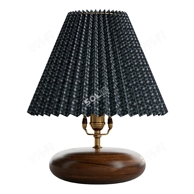 Elegant Wood Lamp Base 3D model image 2