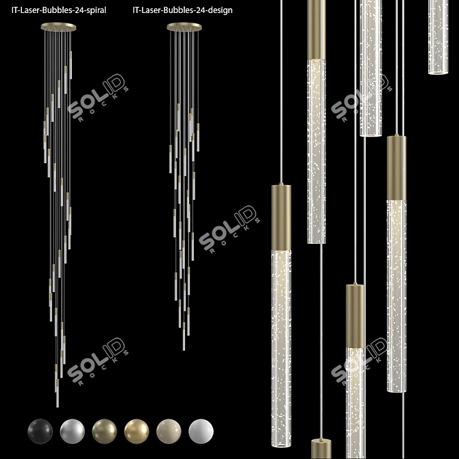 Modern Spiral LED Pendant Light 3D model image 1