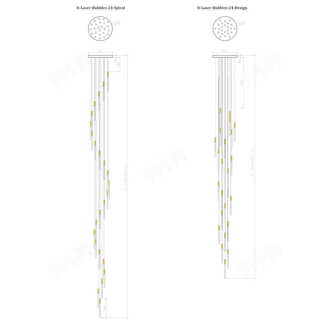 Modern Spiral LED Pendant Light 3D model image 3